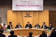 Some 80 senior officers of selected partner universities participate in a high-level exchange at the Presidents' Roundtable.